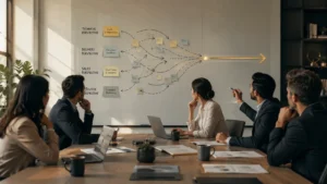 Business leaders aligning different perspectives to create clarity for business growth